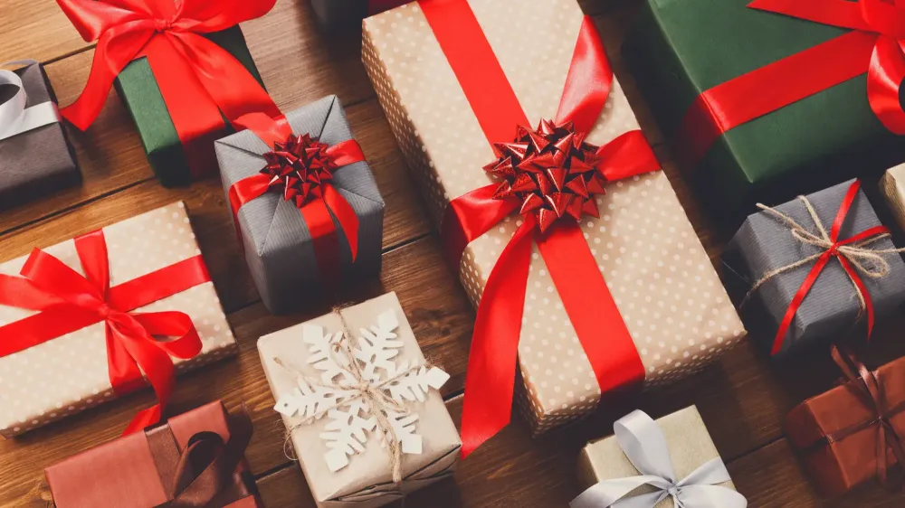 boxes wrapped for gifts